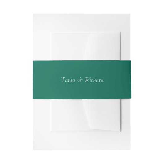 Bandeau De Faire-part Emerald Green Simple Stylisé Nom Mariage (Devant example)