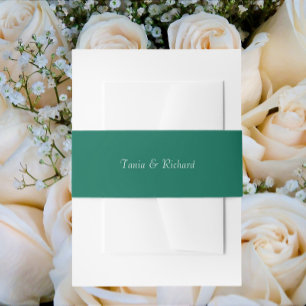 Bandeau De Faire-part Emerald Green Simple Stylisé Nom Mariage