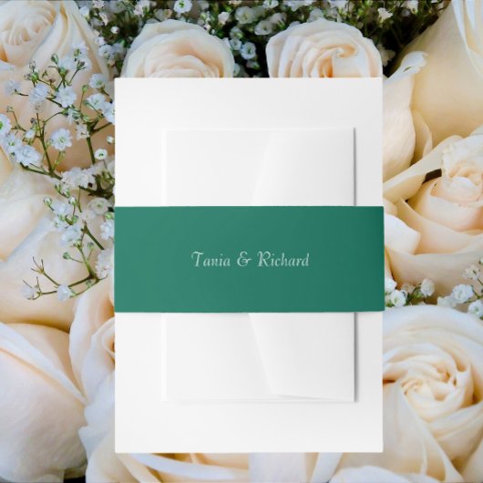 Bandeau De Faire-part Emerald Green Simple Stylisé Nom Mariage