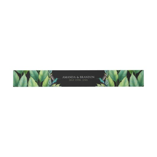 Bandeau De Faire-part Emerald Hummingbird Tropical Feuille Mariage (Plat)