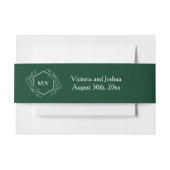 Bandeau De Faire-part Émeraude verte Monogram Crest (Devant Example)