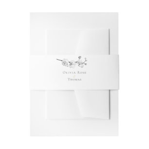 Bandeau De Faire-part Enveloppe Mariage moderne Classy Black White Orchi