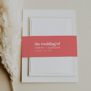 Bandeau De Faire-part Été rétro Hot Pink Le Mariage De Belly Band