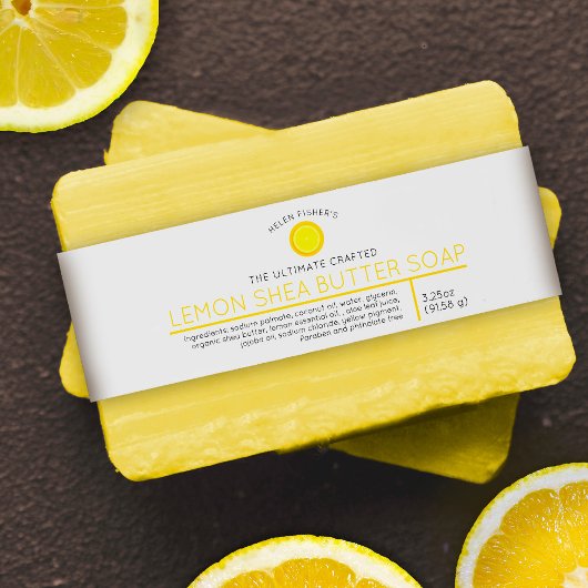 Bandeau De Faire-part Étiquette de produit de beauté jaune savon citron