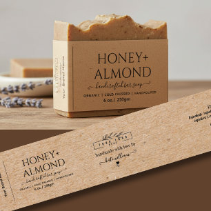 Bandeau De Faire-part Étiquette de savon Kraft fait maison avec logo Bel
