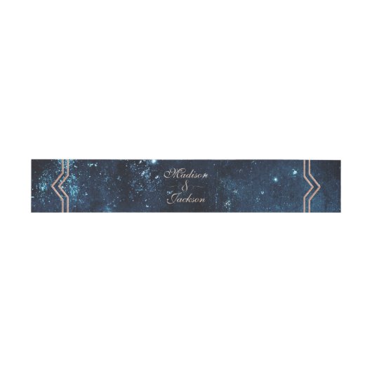 Bandeau De Faire-part Étoile de nuit Sky Celestiy Galaxy Mariage Monogra (Plat)