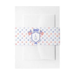 Bandeau De Faire-part Étoiles Bleues et Rouges Patriotiques