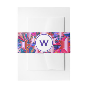 Bandeau De Faire-part ÉTOILES DE NOËL Abstrait Lilas Violet MONOGRAMME
