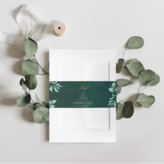 Bandeau De Faire-part Eucalyptus Botanical Emerald Mariage