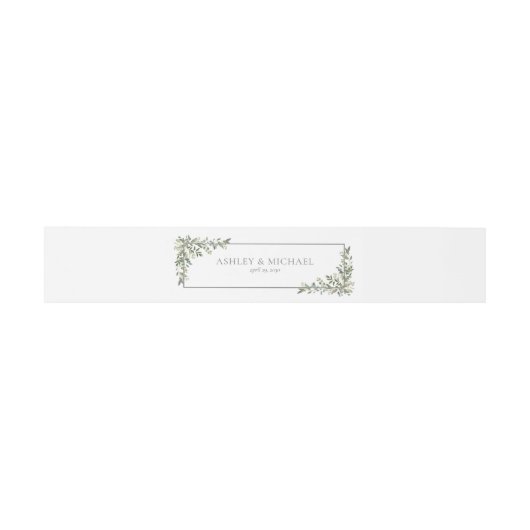 Bandeau De Faire-part Eucalyptus Botanique Sage Vert Mariage d'aquarelle (Plat)