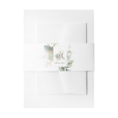 Bandeau De Faire-part Eucalyptus Sage Vert Or Monogramme (Devant example)