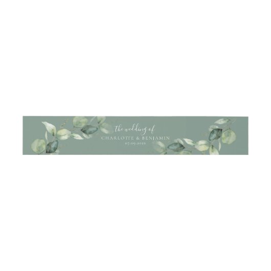 Bandeau De Faire-part Eucalyptus Script Le Mariage De (Plat)