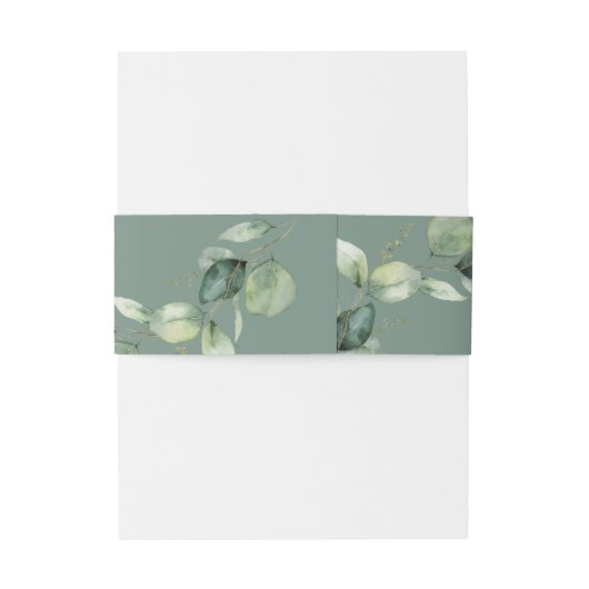 Bandeau De Faire-part Eucalyptus Script Le Mariage De (Dos Example)