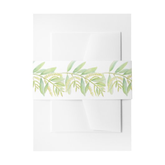 Bandeau De Faire-part Eucalyptus vert feuille crème aquarelle (Devant example)