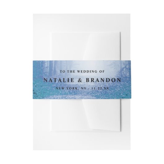 Bandeau De Faire-part Evermore | Forêt de fée enchantée | Mariage bleu (Devant example)