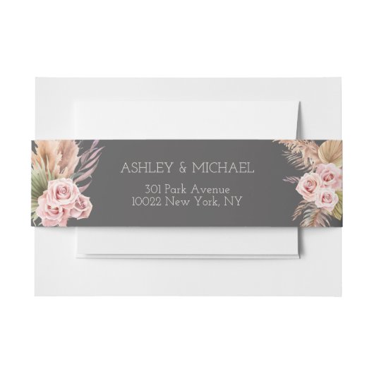 Bandeau De Faire-part Faire invitation de mariage rustique bohème floral (Devant Example)