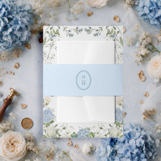 Bandeau De Faire-part Faire-part de mariage à crête de monogramme bleu v