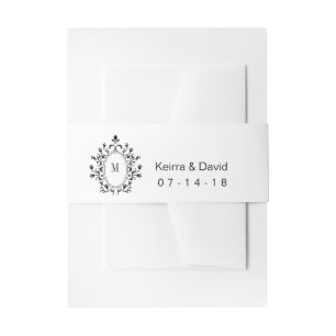 Bandeau De Faire-part faire-part de mariage à lanière avec monogramme mi
