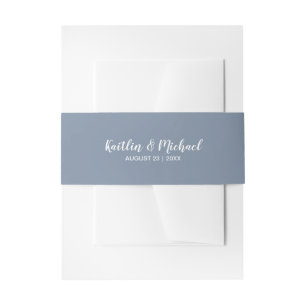 Bandeau De Faire-part Faire-part de mariage - Bande ventre 2   Dusty Blu