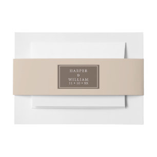 Bandeau De Faire-part faire-part de mariage brun pêche ceinture