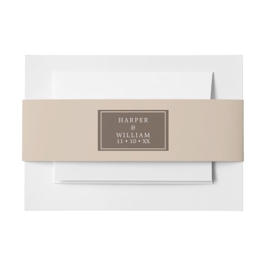 Bandeau De Faire-part faire-part de mariage brun pêche ceinture (Devant Example)