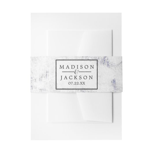 Bandeau De Faire-part Faire-part de mariage chic en marbre blanc et gris (Devant example)
