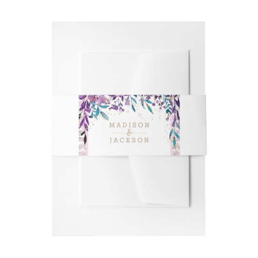 Bandeau De Faire-part Faire-part de mariage d'or violet au champagne Flo (Devant example)
