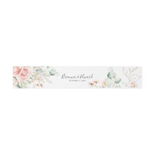 Bandeau De Faire-part Faire-part de mariage floral de feuillage vert or