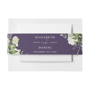 Bandeau De Faire-part Faire-part de mariage floral verdure violette