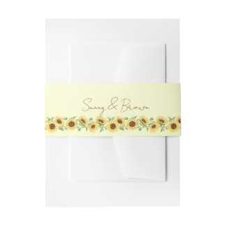 Bandeau De Faire-part Faire-part de mariage jaune rustique tournesol