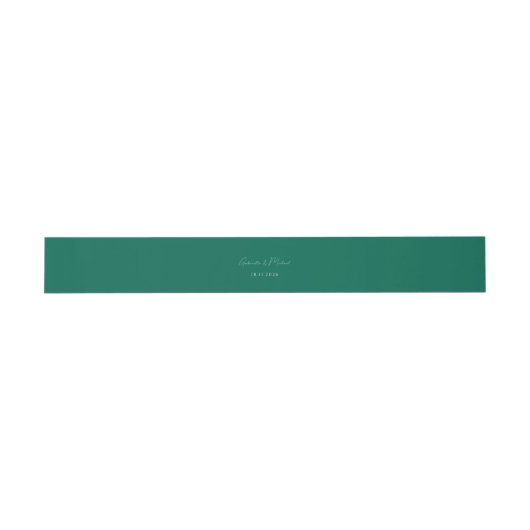 Bandeau De Faire-part Faire-part de mariage moderne Emerald Green Script (Plat)