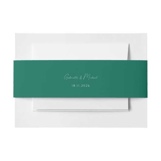 Bandeau De Faire-part Faire-part de mariage moderne Emerald Green Script (Devant Example)