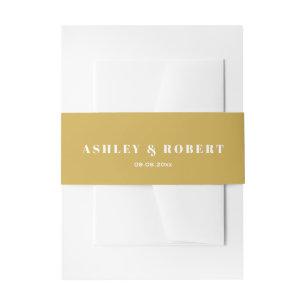 Bandeau De Faire-part Faire-part de mariage moderne jaune or
