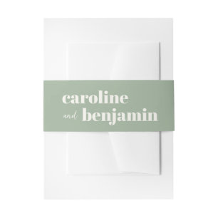 Bandeau De Faire-part Faire-part de mariage moderne vert sauge gras avec