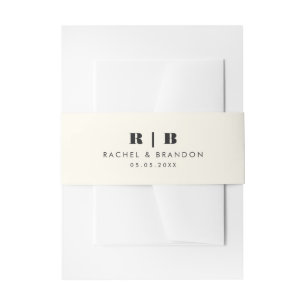 Bandeau De Faire-part Faire-part de mariage Monogramme ivoire moderne