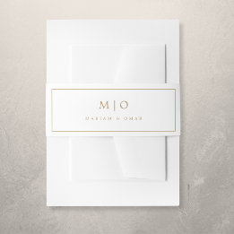 Bandeau De Faire-part Faire-part de mariage monogramme minimal en or