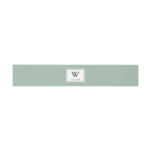 Bandeau De Faire-part Faire-part de mariage Monogramme vert moderne (Plat)