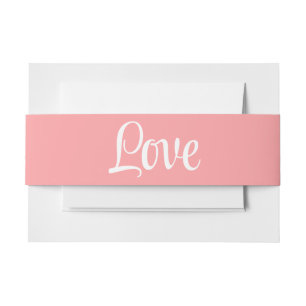 Bandeau De Faire-part Faire-Part de Mariage Rose Blanc Ruban Ventre Amou