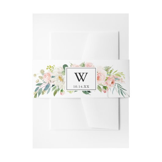 Bandeau De Faire-part Faire-part de mariage simple de monogramme de feui (Devant example)