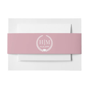Bandeau De Faire-part Faire-part de monogramme simple rose antique doux