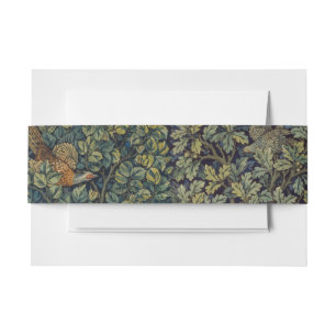 Bandeau De Faire-part Faisan d'arbre boisé William Morris