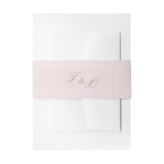Bandeau De Faire-part Faisceau de mariage floral rose Ruban de ventre d'