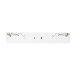 Bandeau De Faire-part Faisceau de monogramme de verdure chic pour invita