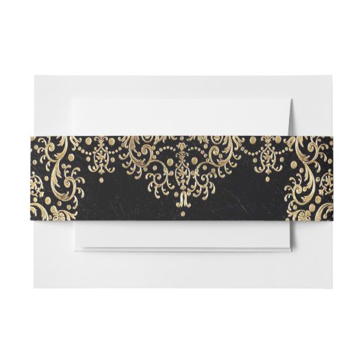 Bandeau De Faire-part Falln Black And Gold Filigree (Devant Example)