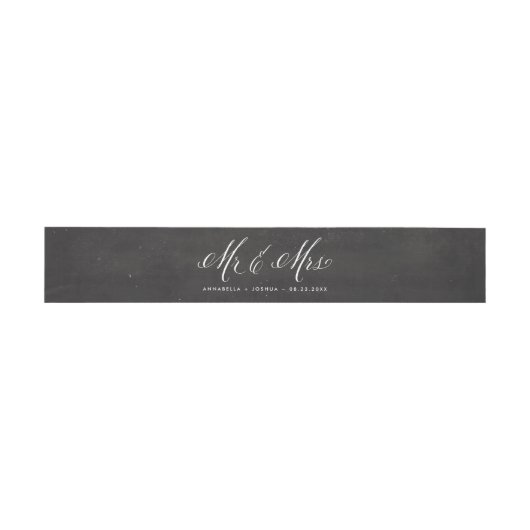 Bandeau De Faire-part Faux Chalkboard M. & Mme Elegant Script Mariage (Plat)