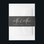 Bandeau De Faire-part Faux Chalkboard M. & Mme Elegant Script Mariage<br><div class="desc">Groupe d'invitation de mariage rustique et élégant avec script de calligraphie géant avec arrière - plan de tableau noir faux. Il s'agit d'une partie d'une suite mariage.</div>