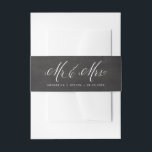 Bandeau De Faire-part Faux Chalkboard M. & Mme Elegant Script Mariage<br><div class="desc">Groupe d'invitation de mariage rustique et élégant avec script de calligraphie géant avec arrière - plan de tableau noir faux. Il s'agit d'une partie d'une suite mariage.</div>