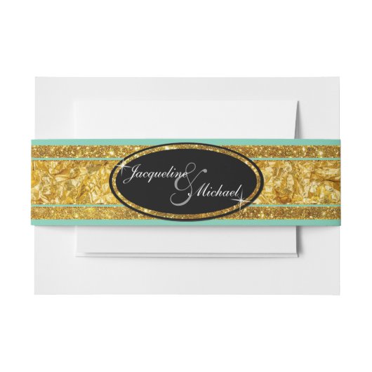 Bandeau De Faire-part Faux Gold Foil Élégant groupe Mariage classique (Devant Example)