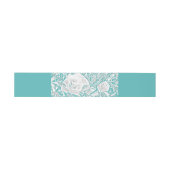 Bandeau De Faire-part Faux Silk Embossé Illusion Rose/Turquoise (Plat)