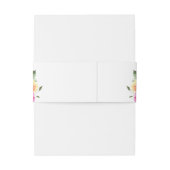 Bandeau De Faire-part Festive Aquarelle Fleurs vives Mariage floral (Dos Example)